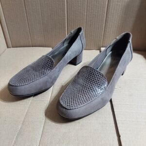 London Fog Women's US 7 M Faux Crocodile Microsuede MF Fulton Dress Shoes NWOT